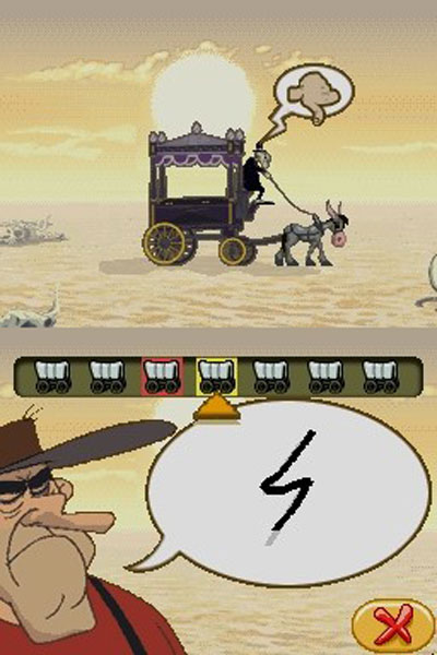 Go West! A Lucky Luke Adventure (DS) Игра для Nintendo DS Картридж, 2007 г Издатель: Atari; Разработчик: Tate Interactive; Дистрибьютор: Новый Диск пластиковая коробка Что делать, если программа не запускается? инфо 3806l.